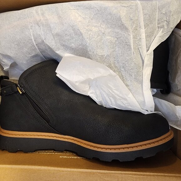 Dr. Scholls womens Margo Lug Sole Chelsea Booties Black Faux Leather - b029 - Picture 8 of 9